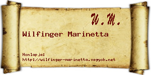 Wilfinger Marinetta névjegykártya